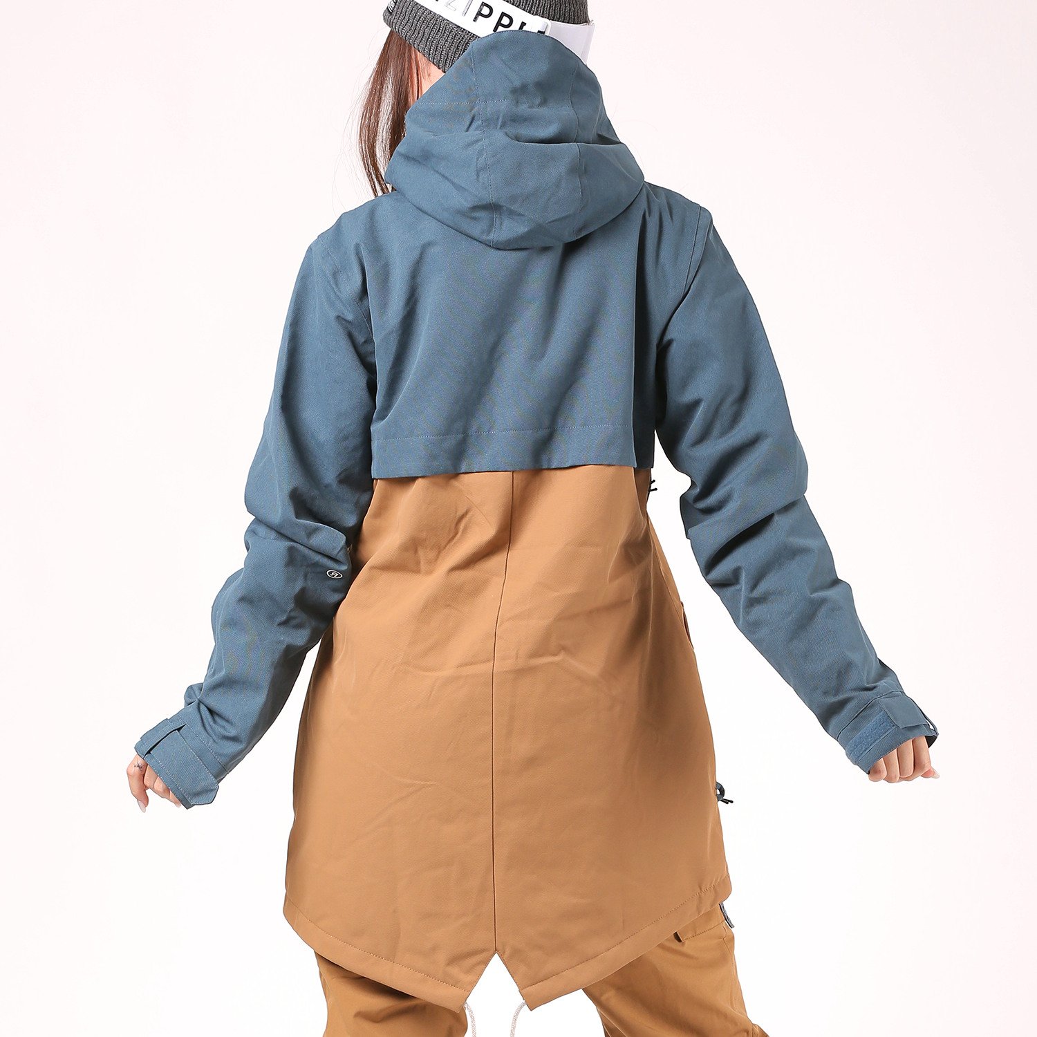 Ride Snowboard Outerwear Women's Capital Fishtail Shell Jacket, Indigo Washout/Camel, Medium