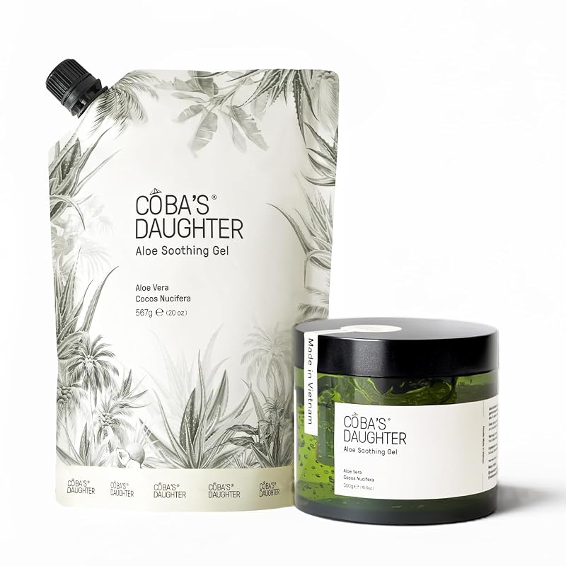 COBA'S DAUGHTER Gel de Aloe Vera com Óleo de Coco, Pote e Refil, 30,6 oz
