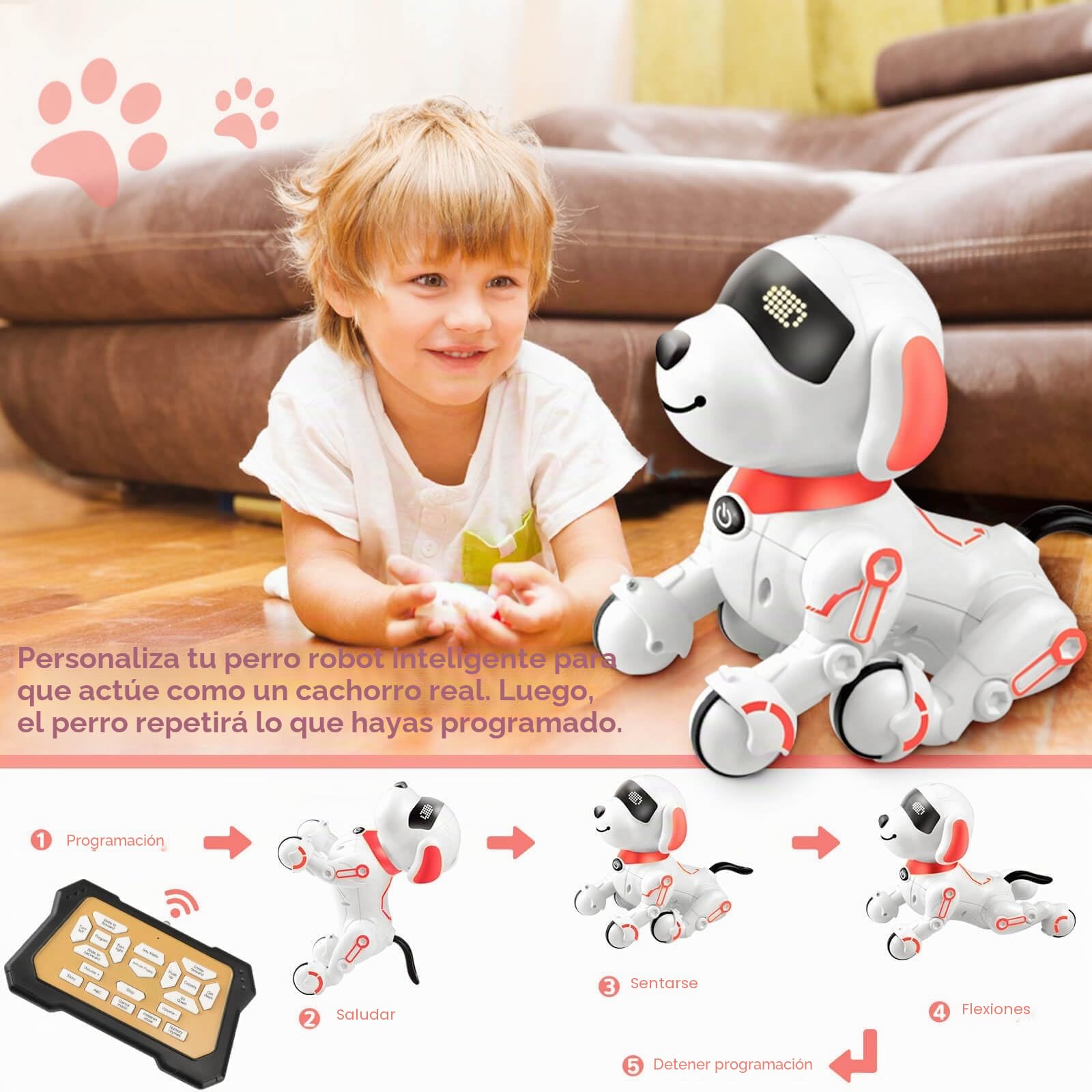 Juguetes robot para niños de 8 a 12 años, perro robot con control remoto, educativo y entretenimiento