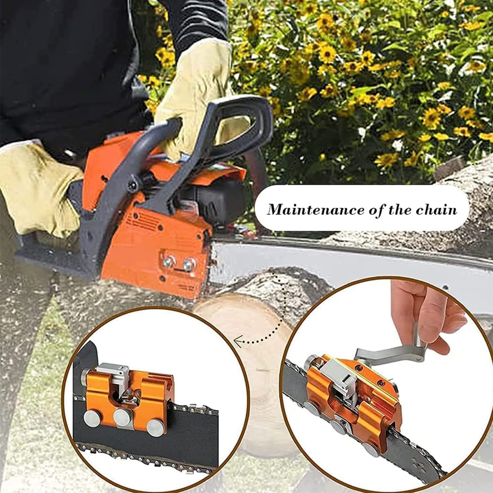 Affilacatene Manuale, Jig per Affilare Catene per Motoseghe, Kit per Affilare Catene per Motoseghe per Tutti i Tipi di Motoseghe e Motoseghe