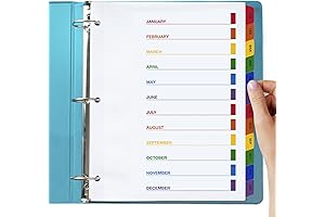 Monthly Dividers for 3 Ring Binder - Sturdy & Durable Paper Organizer