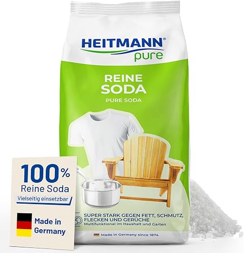 HEITMANN pure Reine Soda 500 g | Natürliches Waschsoda Pulver zum Putzen | Natriumcarbonat für Haushalt, Wäsche & Garten | Vielseitiger Fettlöser Küche gegen Schmutz, Flecken & Gerüche