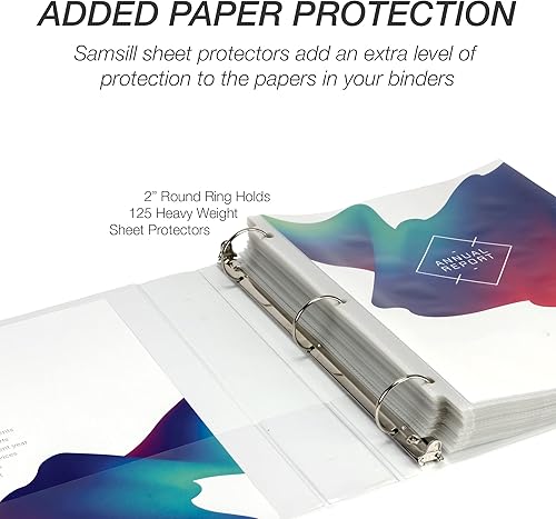 Vista 13 de Samsill (MP128587) - Carpeta de 3 anillos redondos de 3 pulgadas, fabricada en los EE. UU., con cubierta transparente personalizable para insertos