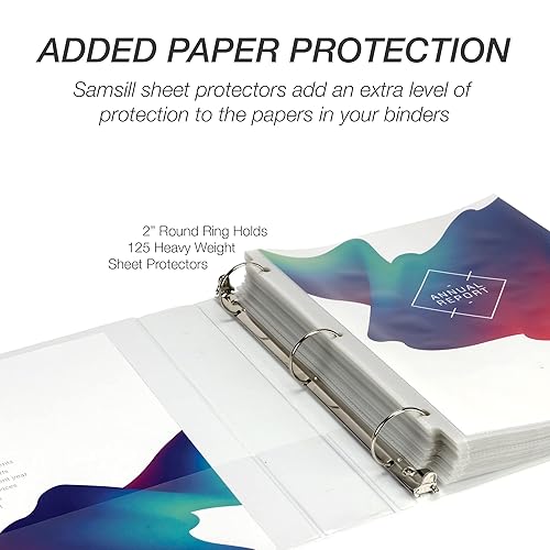 Vista 13 de Samsill (MP128567) - Carpeta de 3 anillos redondos de 2 pulgadas, fabricada en los EE. UU., con cubierta transparente personalizable para insertos