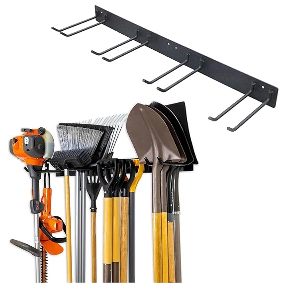 Serplex Wall Tools Organizer Tools Holder Metal Wall Mounted Tools Rack Wall Hook Tools Rack for Shovel, Rake, Garage Tools, Gardening Tools, Hand Tools, Max Loading 250 lbs