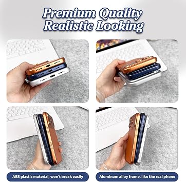 Dummy Fake Phone Model, Looks Like Real Phone Dummy Compatible with Phone 17 Pro, Prank Stuff Decoy Pear Non-Working Toy Phone 17Pro for Kids (Deep Blue)