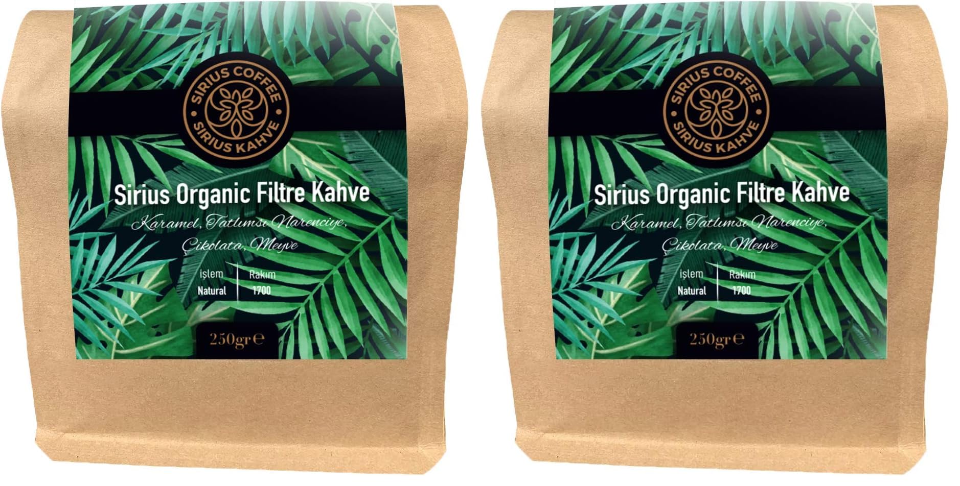 Sirius Premium Organik Filtre Kahve 250 gr (2 paketi)
