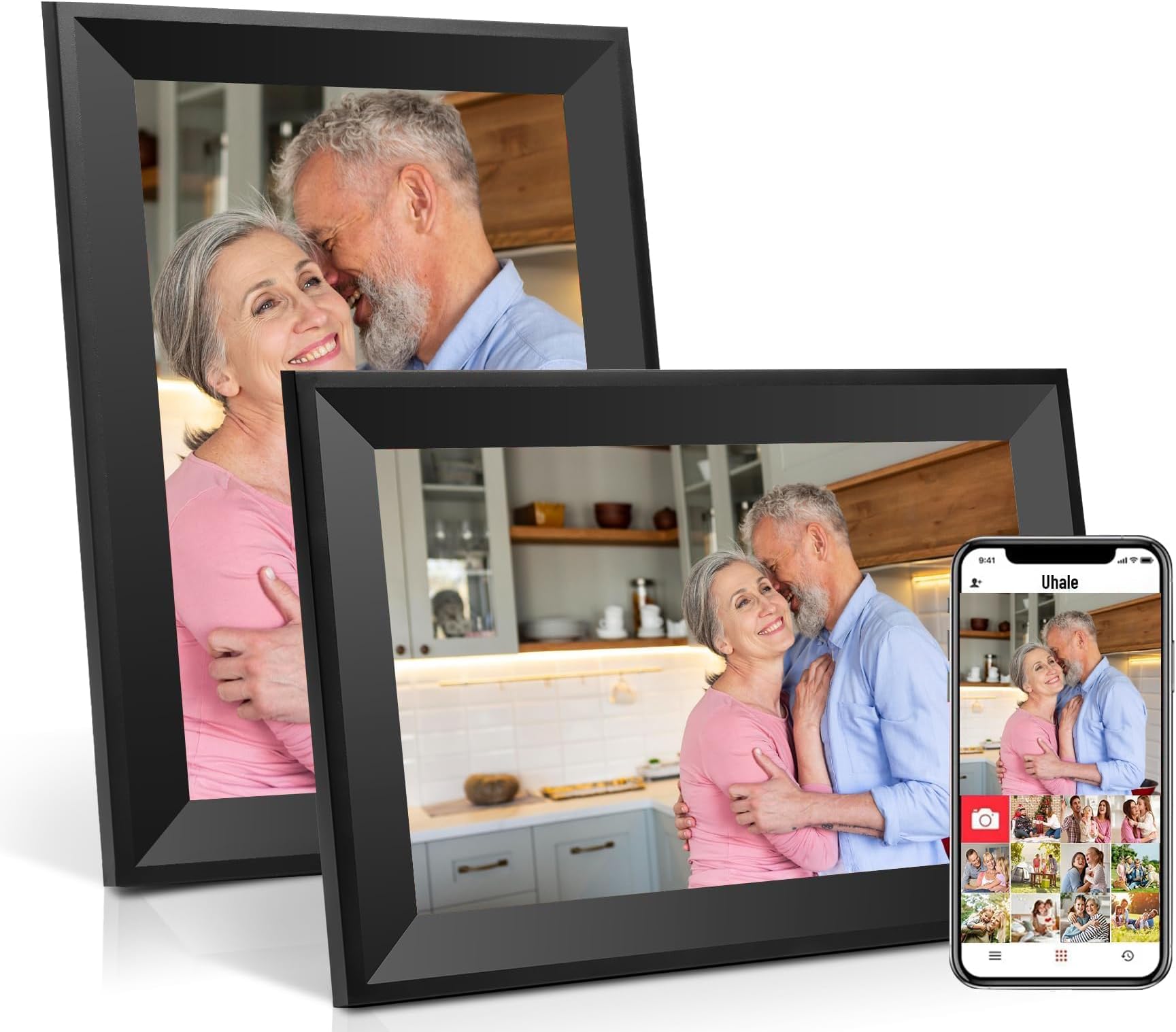 Digital Picture Frame 10.1 Inch HD Touch Screen Digital Photo Frame WiFi Enabled,16GB Storage,Auto-Rotate,Instant Sharing via Smartphone apps& Family Bonding-Gift Appeal