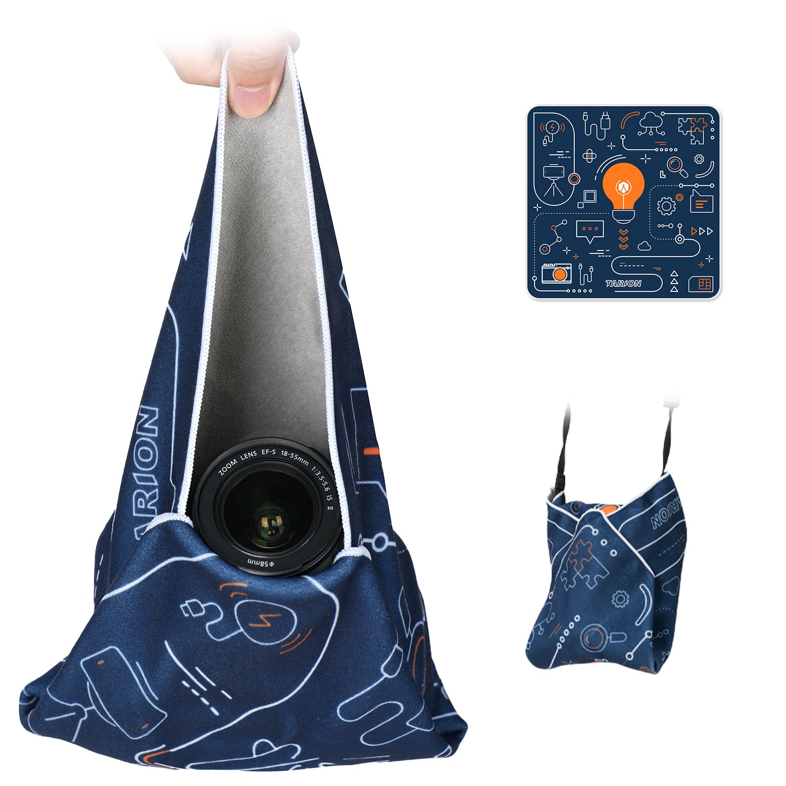 TARION Protective Lens Camera Wrap: Magic Self Adhesive Lens Wrapper Cloth, Soft Firm Thickened for Tech Device Storage