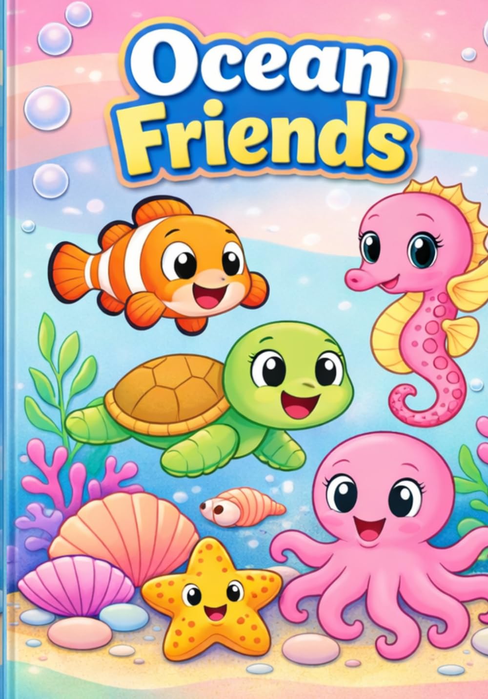 Ocean Friends: Coloring Book for Kids Ages 4–6, jellyfish, whale, shark, sea turtle
