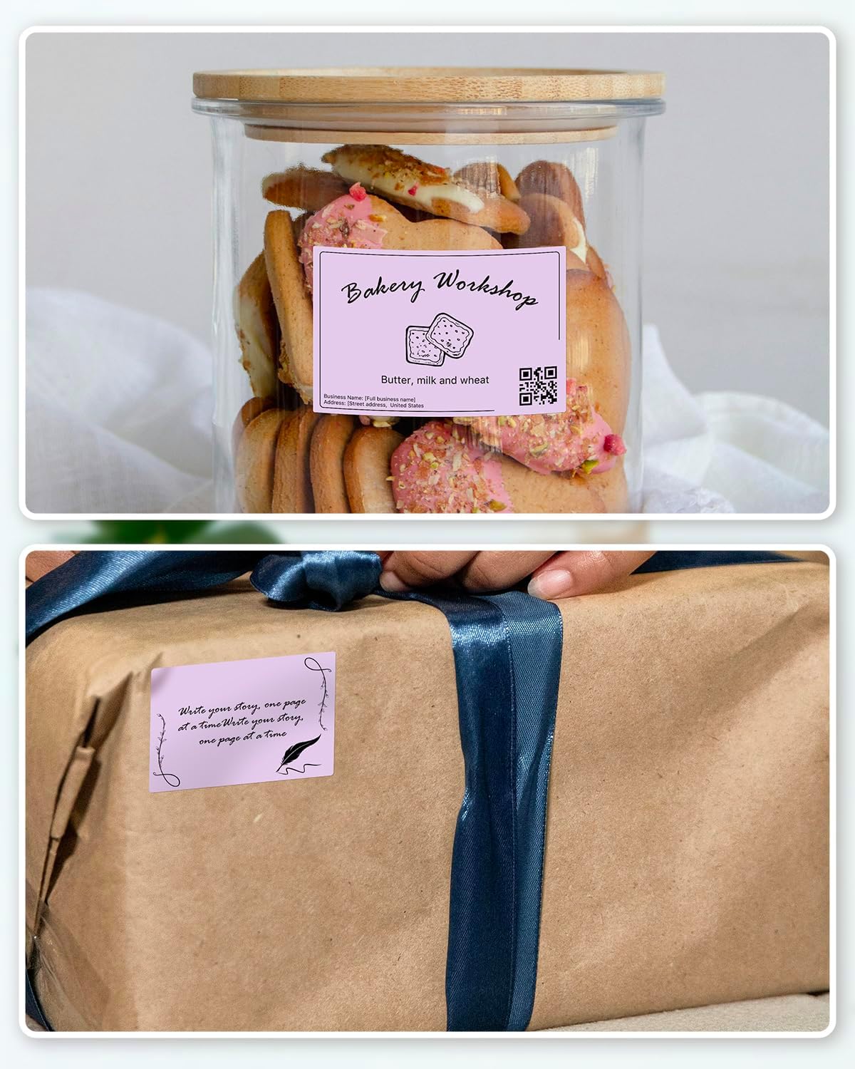 iEager 3" x 2" Thermal Labels, Rectangle Thermal Printer Stickers, Self-Adhesive Durable Sticker with Perforation Line, 500 Labels/Roll, Purple - Image 7