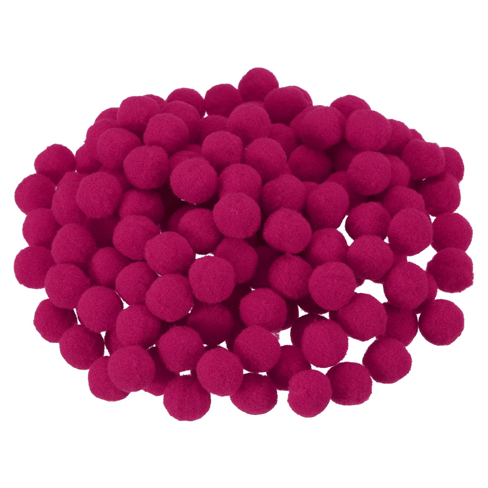 PATIKIL 0.8inch Pom Poms for Crafts, 150Pcs High Elastic Fuzzy Pastel Balls for Art Supplies DIY Creative Craft Material Handicraft Decorations, Dark Rose Red