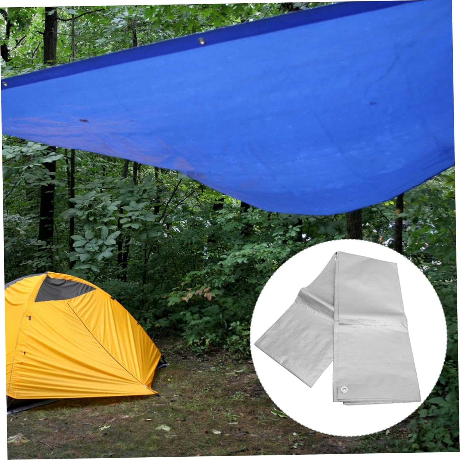 Kisangel Outdoor Tarp for Camping Shade Cloth Grommets Weather-Resistant Cover for Rain and Sun