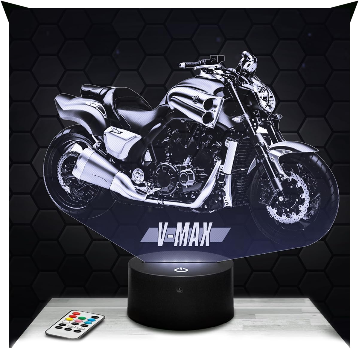 Lampephoto.fr - Motorcycle/Scooter Vmax Y Biker 3D Lamp Decoration, Gift idea for Men Motorcycle/Scooter Vmax Y Adult Night Light Room Decor, Original Christmas, Gift Idea for Men, Merchandising