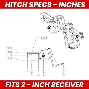 GEN-Y Hitch Ball Mount for 2 Receiver - Ball Platform with 1 Diameter Mounting Hole, 6 Drop, 7,000 lbs Towing Capacity, 700 lbs Tongue Weight, Silver, Made in USA