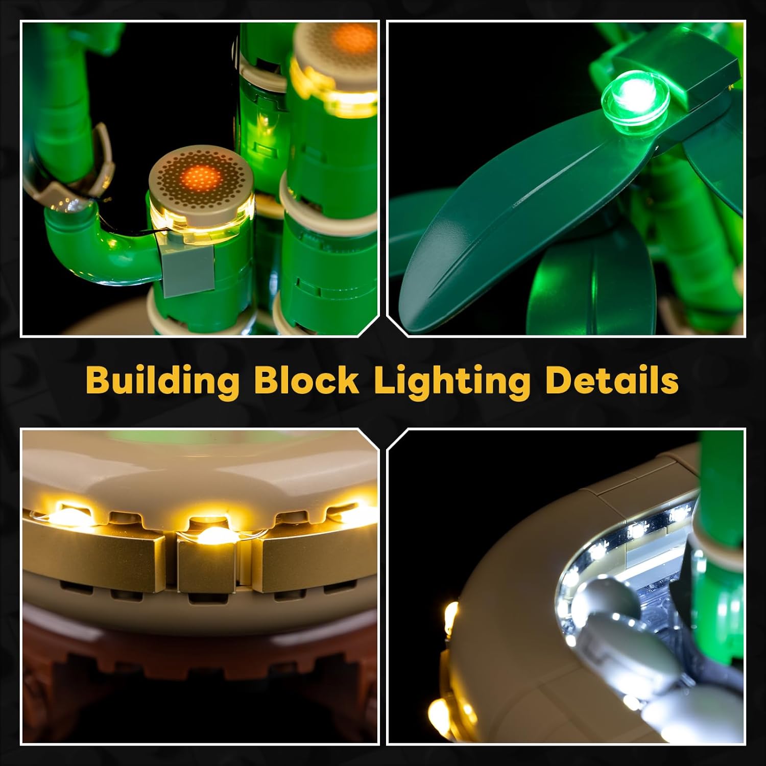 Kyglaring LED Light Kit Compatible with Lego Lucky Bamboo Plant 10344 Building Set - Upgraded Touch Control & Dimming & 9 LED Beads (Lights Only, Model Not Included)