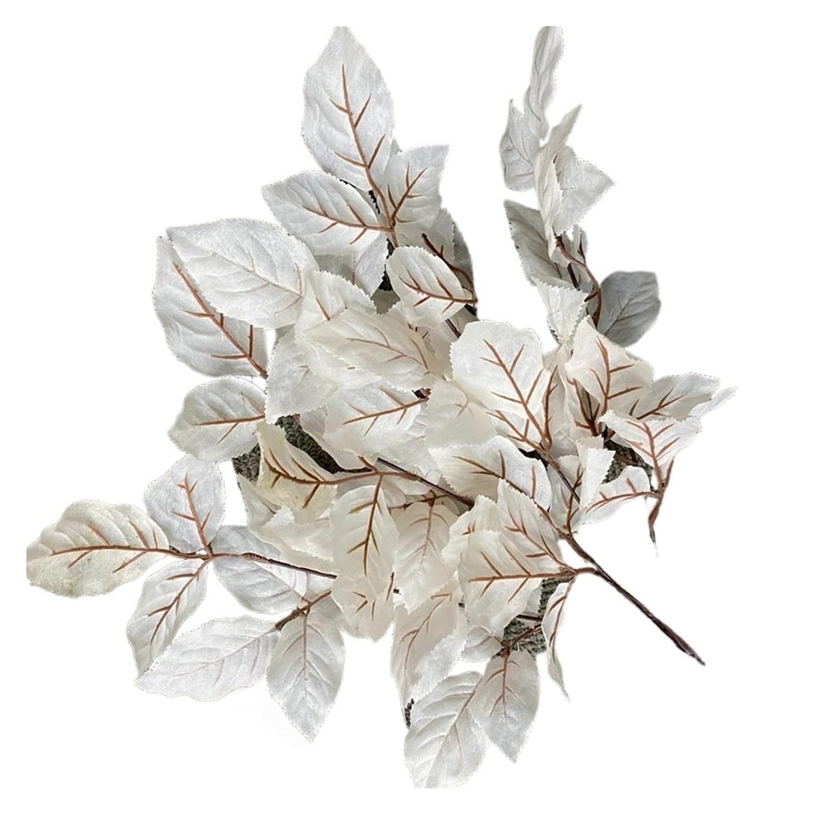 5/6PCS Wedding Decor Pink Silk Bouquet Simulation Plants Auditorium Decoration Artificial Green Plant Leaf Fake Flower(White,6pcs)
