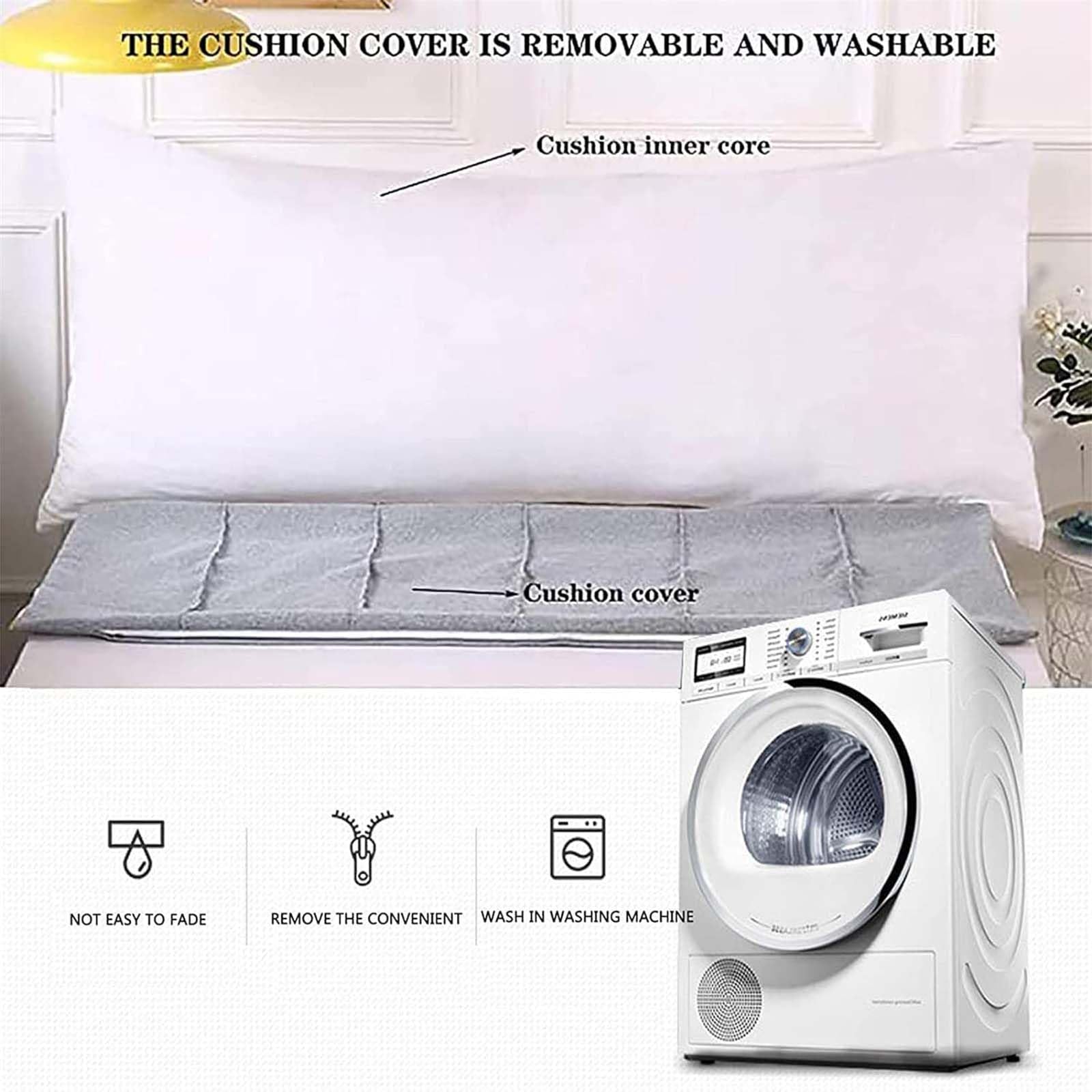 Almohada de lectura triangular para cama, cojín extraíble para cabecero, almohada de apoyo lumbar de cuña, respaldo acogedor para dormitorio, 80 x 20 x 50 cm, perfecta para leer y relajarse