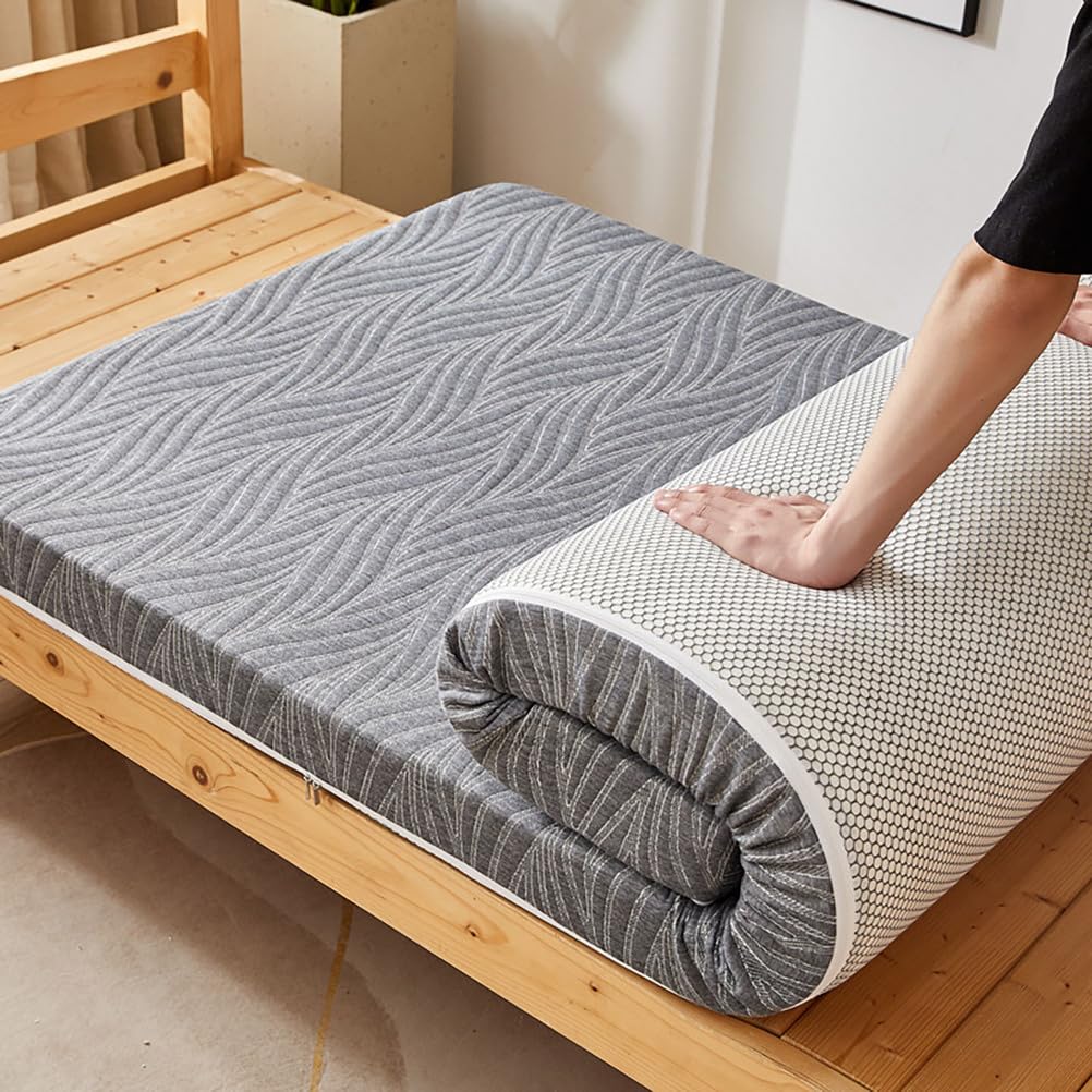 Colchón enrollable de camping, colchón de futón portátil de espuma viscoelástica para uso en interiores y exteriores, cama de suelo para invitados, sofá de coche, 5/8 cm de grosor, 60 x 100 cm