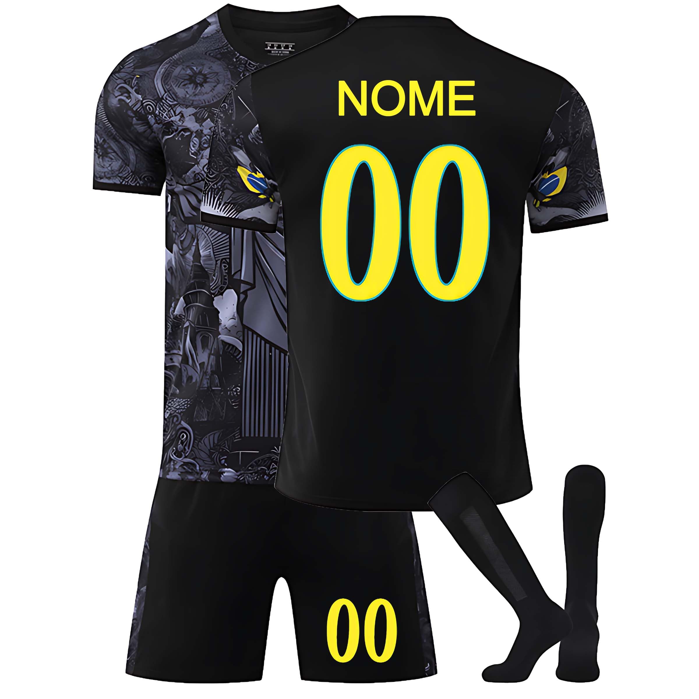 Set Maglia da Calcio per Bambini 2025/2026 – Maglia Personalizzata con Nome e Numero + Pantaloncini + Calzettoni – Regalo Perfetto per Giovani calciatori