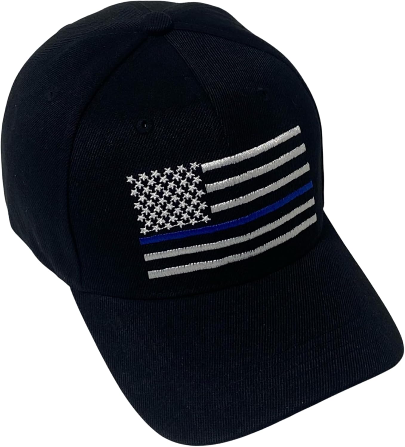 Patriotic Blue Line Flag Embroidered Baseball Cap – Adjustable Law Enforcement Dad Hat - Image 3