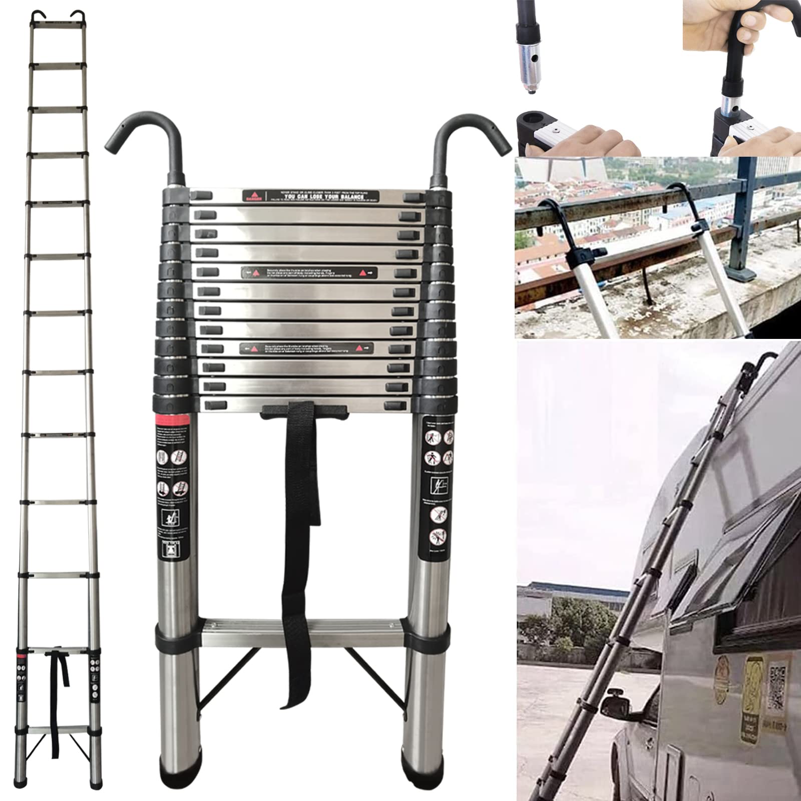 Buy Telescopic Ladder 5m/16.5FT Tall Extendable Step Ladder 12 Tread