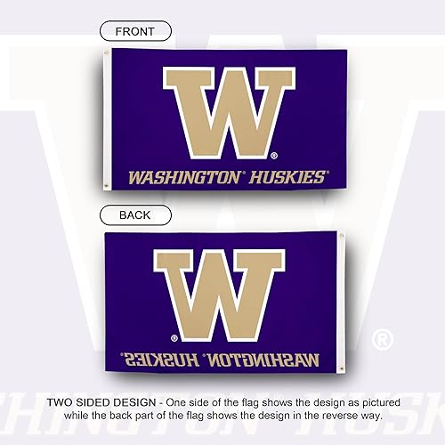 Miniatura 8 de Desert Cactus Bandera de la Universidad de Washington U of W UW Huskies Husky Banderas Banners 100% poliéster para interiores y exteriores 3 x 5