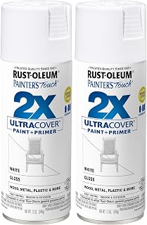 Rust-Oleum 249090 Painter's Touch 2X Ultra Cover Spray Paint, 12 oz, Gloss White (Pack of 2)