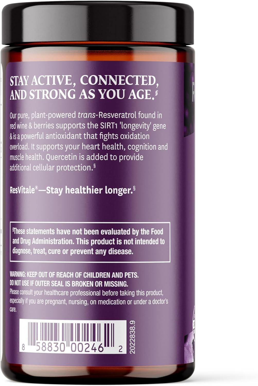 ResVitále Resveratrol 500 mg - Resveratrol Supplement for Men and Women - 60 Veggie Capsules