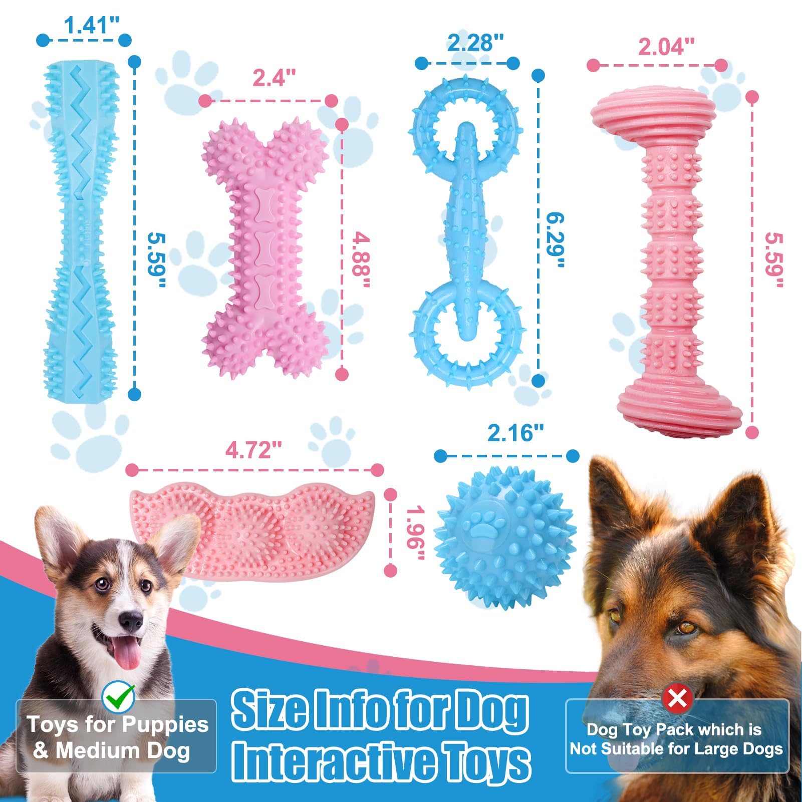 6er Set Kauspielzeug Für Welpen & Kleine Hunde – Langlebiges Zahnungsspielzeug Für Mittlere Rassen