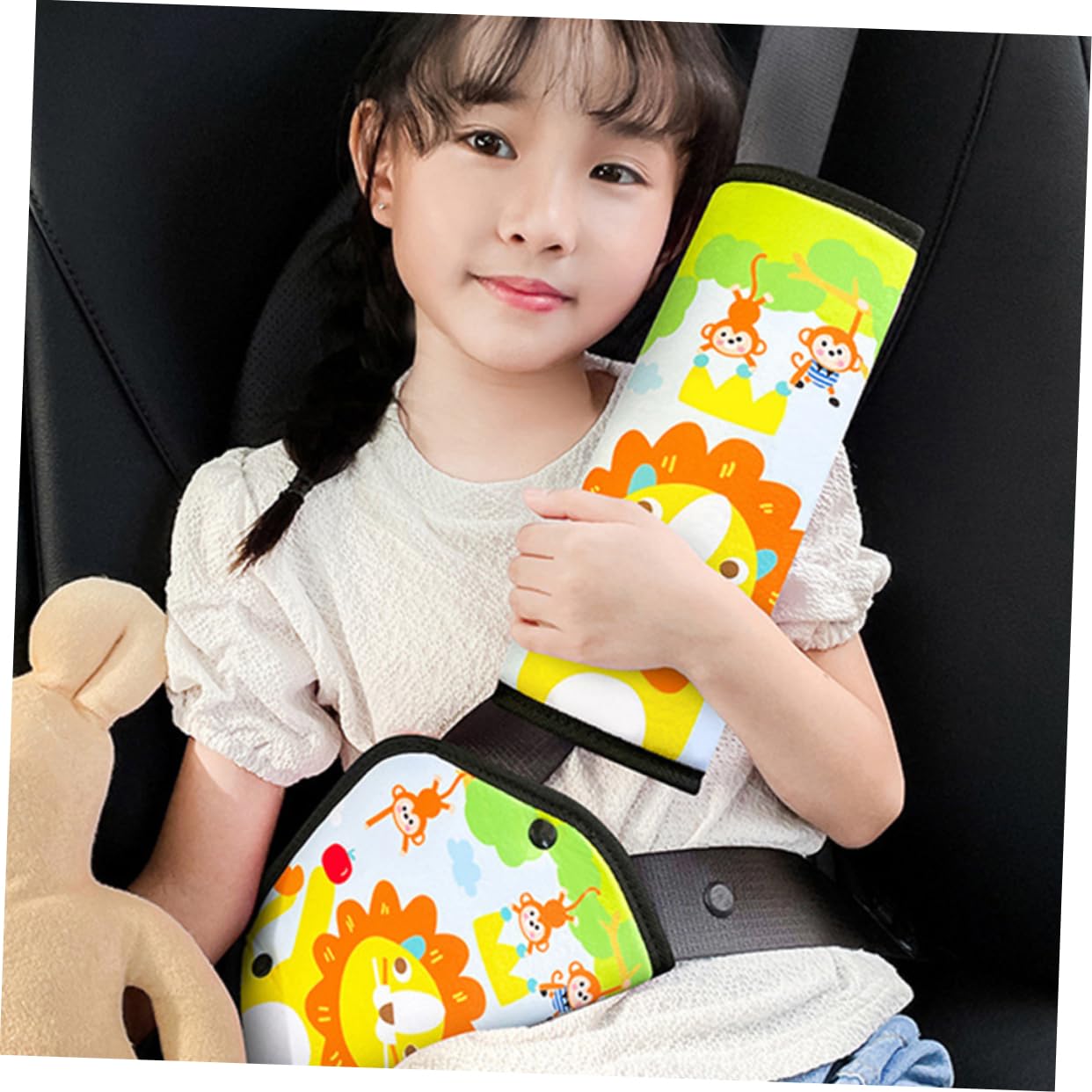 Ciieeo 4 Ensembles épaulettes protecteur sécurité soutien enfants coussin de bandoulière Ajusteur des sièges d'auto coussin de harnais de voiture accessoire siège auto flanelle