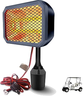 Golf Cart Heater 48V-36V Battery Powered Heater, 400W Electric Golf Cart Accessories for Winter, Portable Carbon Fiber Battery Operated Heater for Club Car, Quiet & Safe Golf Accessories