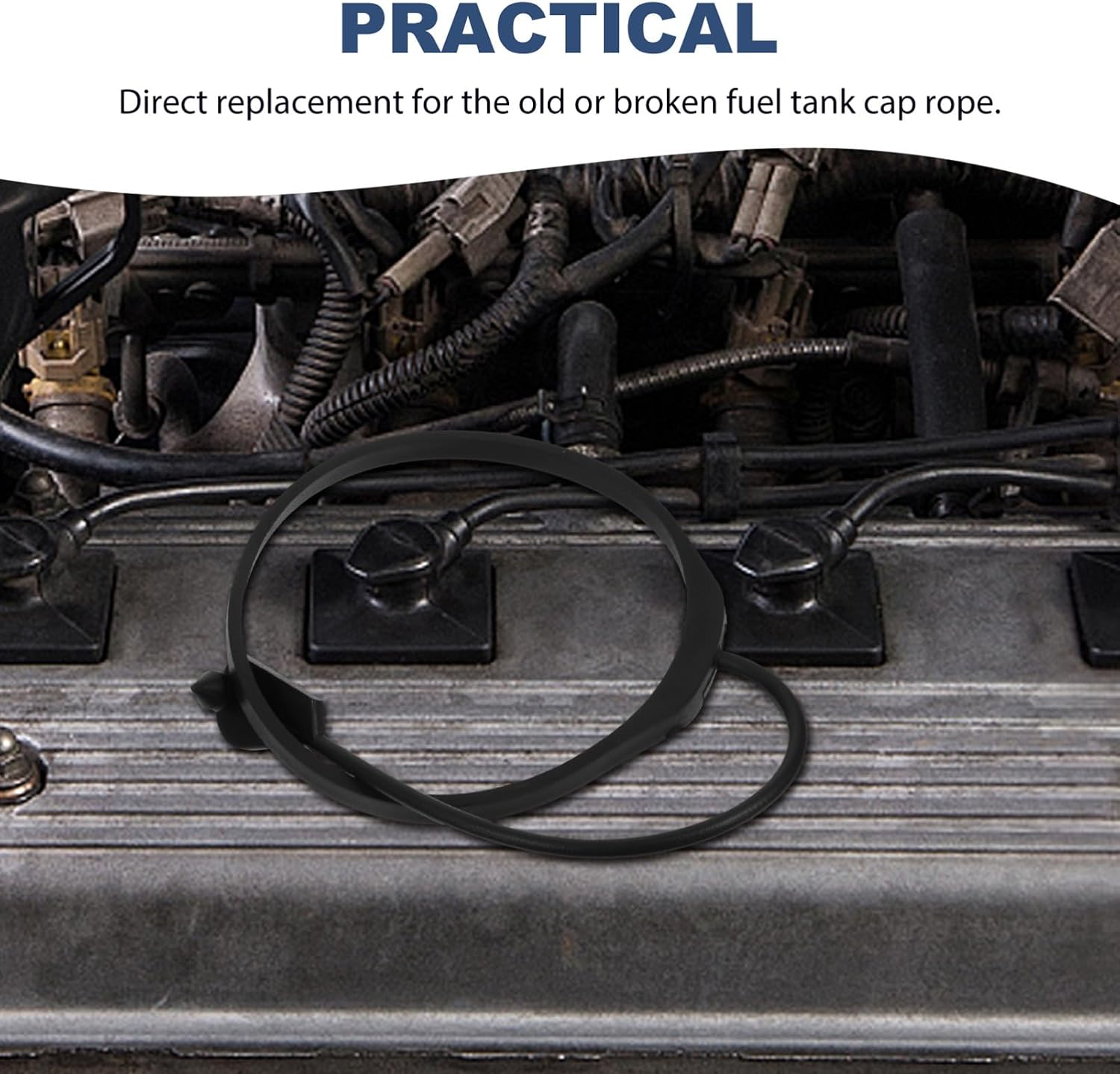 Mikinona Fuel Tank Cap Rope Rubber Replacement for Land Easy to Install Gas Cap Tether for Secure Fit and Leak Prevention