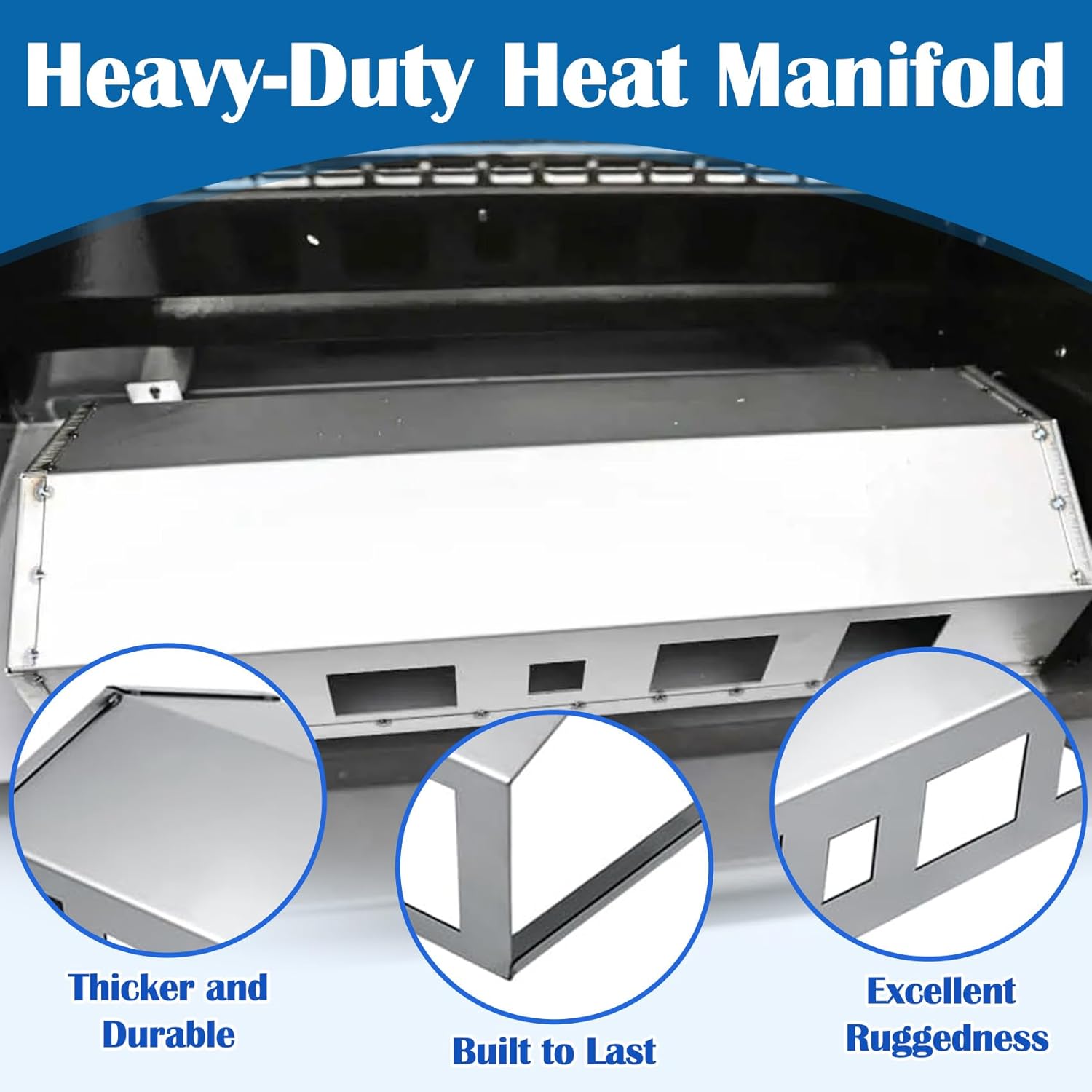 SafBbcue 9904200046 Heat Manifold for Masterbuilt Gravity Series 800 Digital Charcoal Grill and Smoker Parts, for Masterbuilt 800 MB20040122 MB20040221 Heat Manifold Replacement Kit, Stainless Steel
