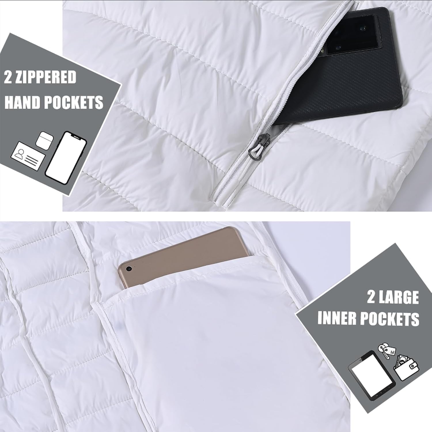 SPOSULEI Men Puffer Down Jacket Packable Lightweight Winter Jackets Coats Outdoor Waterproof Insulated Jackets - Image 5