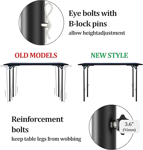 Miniatura 3 de Elevadores de mesa plegables para mesas plegables, patas rectas/dobladas, extensiones de patas de mesa plegables duraderas, 2 niveles/alturas,