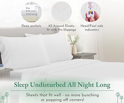 Miniatura 8 de PITIKI - Juego de sábanas de diferentes tamaños con 2 fundas de almohada, tela ultrasuave que refresca y respira mejor que el algodón tradicional, 4