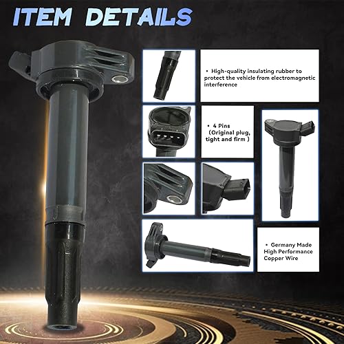 Miniatura 3 de Juego de 6 bobinas de encendido en paquete de enchufes compatibles con Lexus Toyota 3.5L V6 sustituye a 2GRFE 2GRFXE