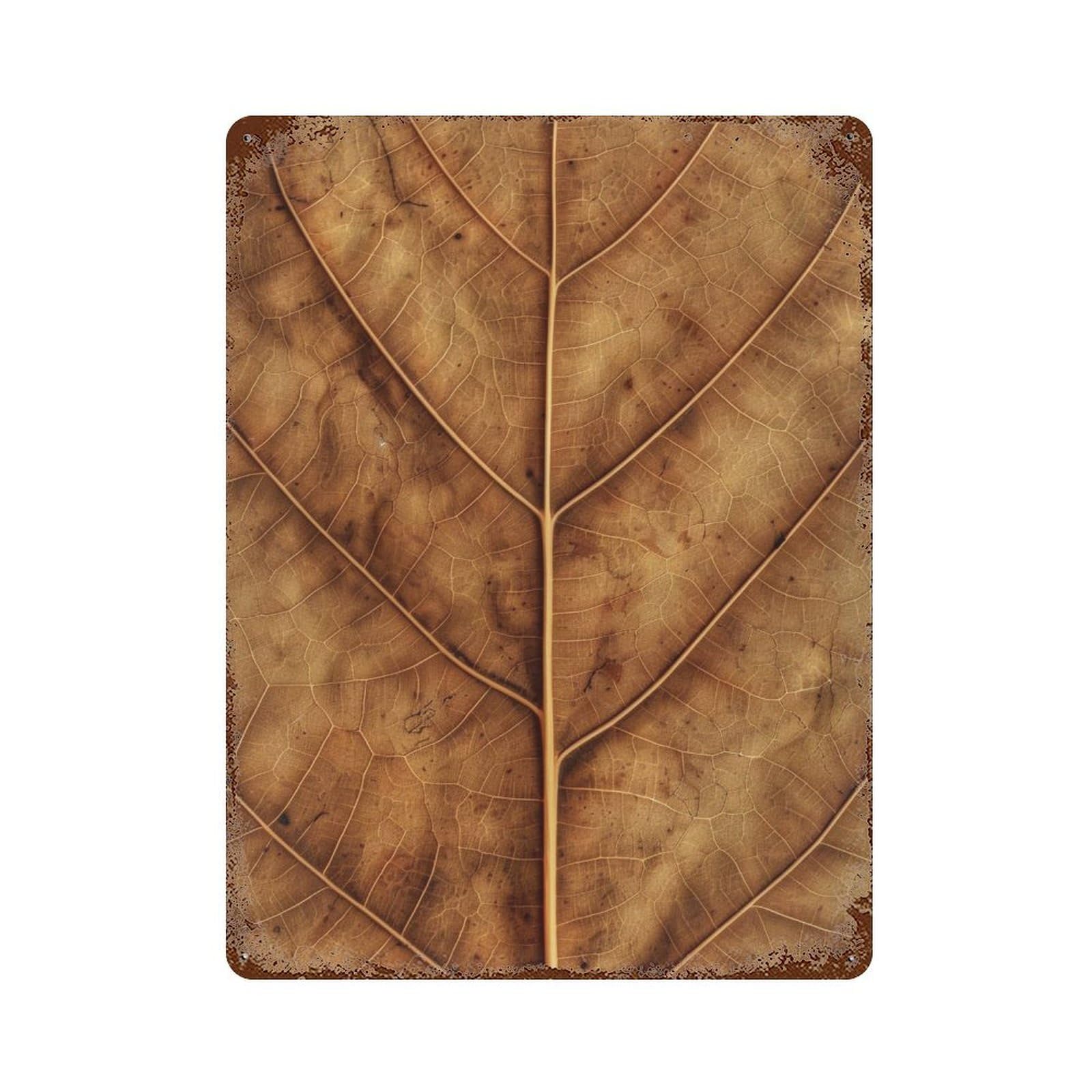 WUJHGRSG Warm Terracotta Detailed Skeleton Foliage Layout 02 Wall Art Retro Iron Vintage Metal Tin Sign Poster Modern Decor for Home Cofffee Club Bar Shop Style 40x30cm