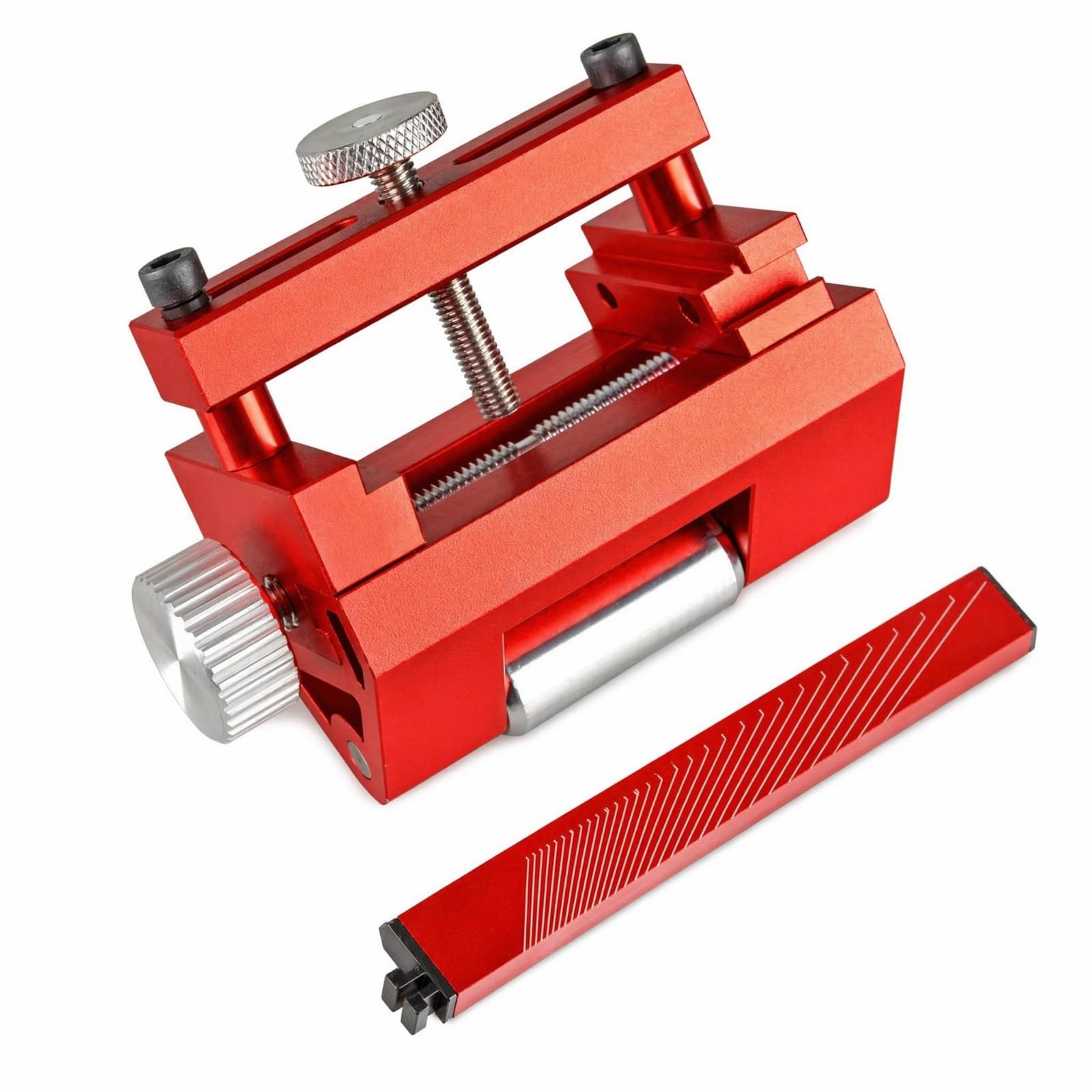 Rullo Cilindrico Dima Affilacoltelli a Angolo Fisso Morsa Affilacoltelli Regolabile Guida Angolo Affilatura Materiale Resistente All'usura, Rosso