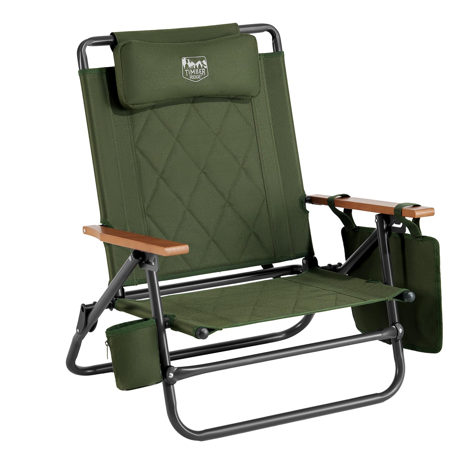 新品　折りたたみチェア　キャンプチェア Amazon.co.jp: TIMBER RIDGE アウトドアチェア 折りたたみ椅子 3段