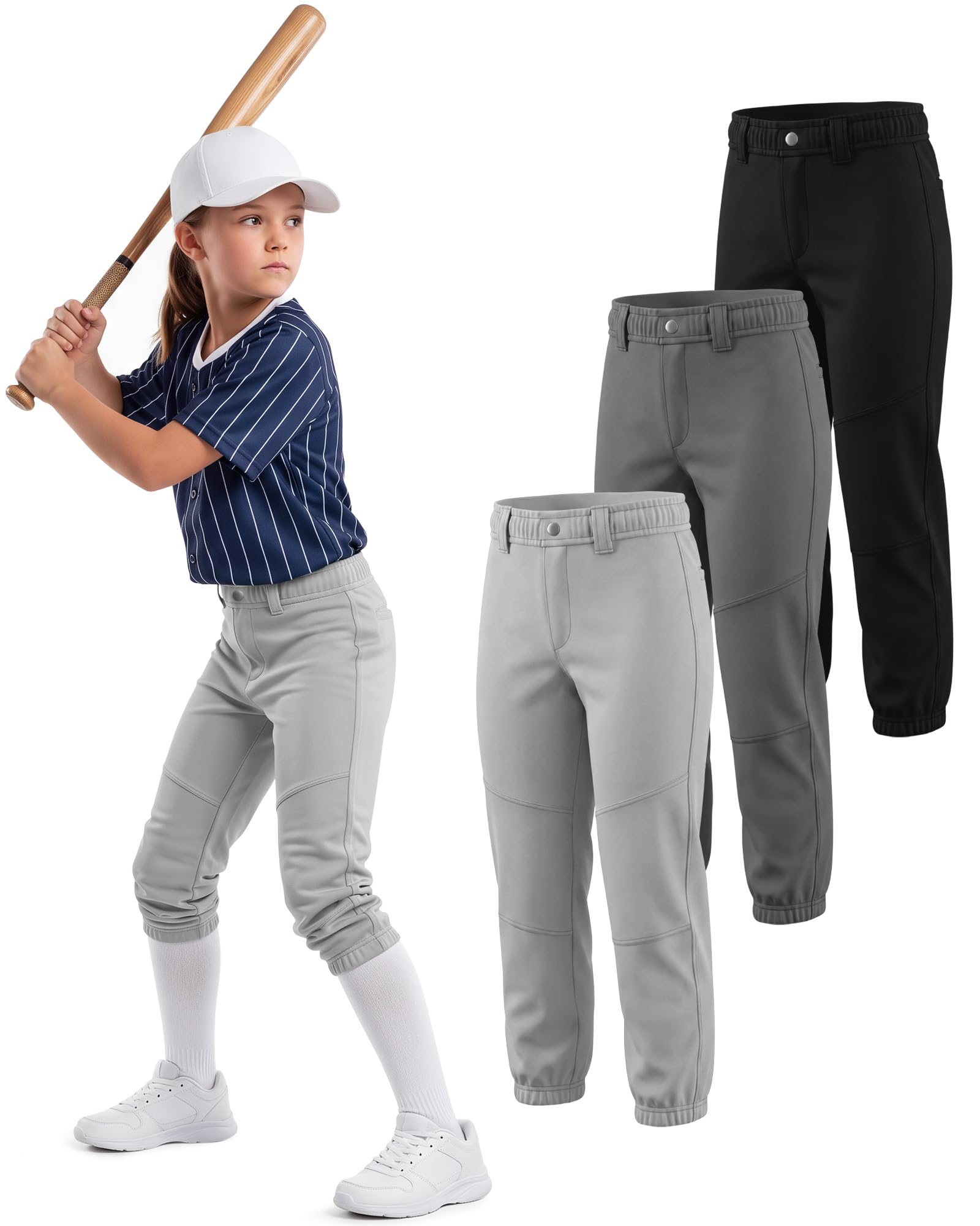 Halfchet 3 Pack Girls Softball Pants