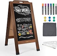 Pubell Magnetic A-Frame Chalkboard Sign 40x20 Inches - Double-Sided Wooden Sidewalk Easel for Restaurants, Cafes, Shops, Weddings