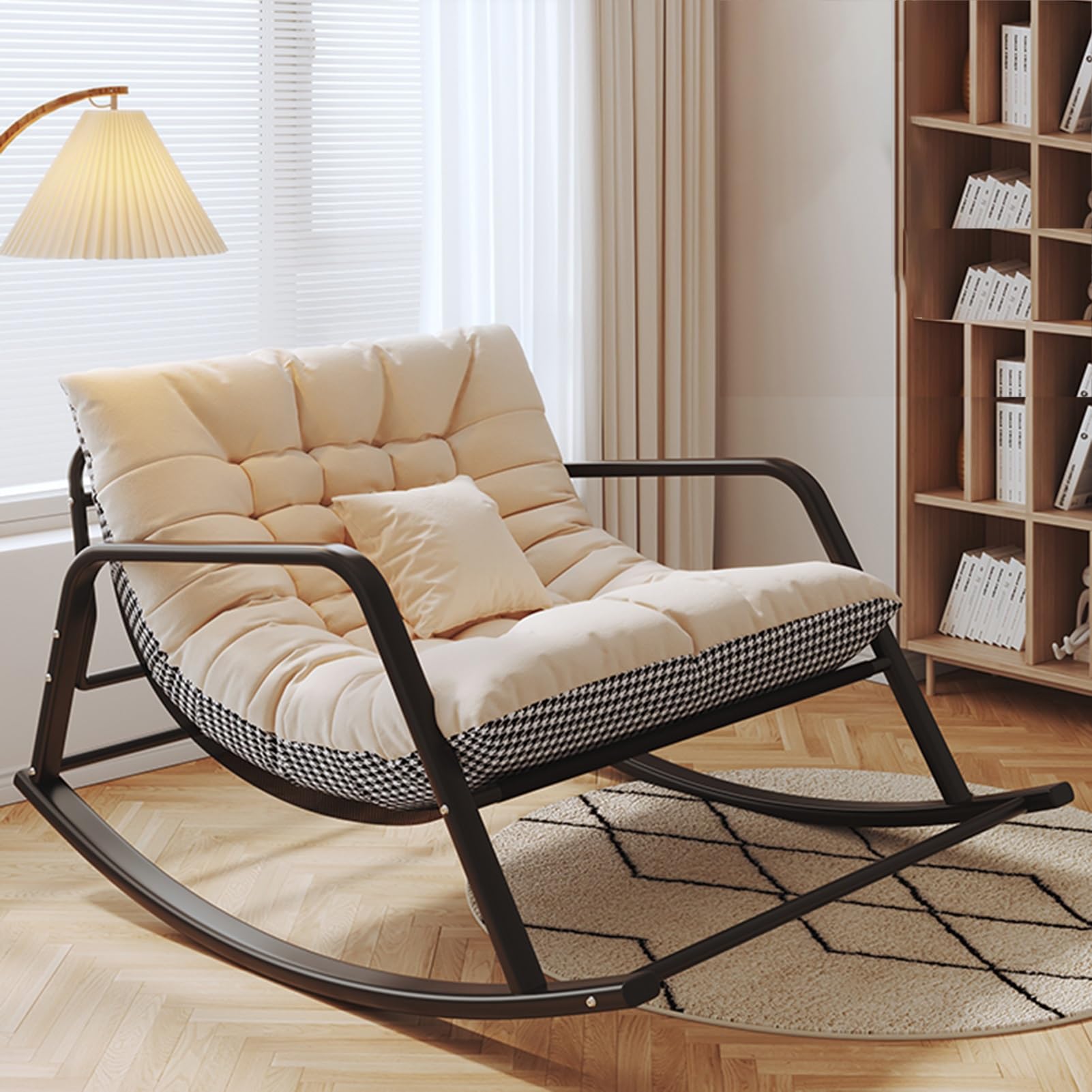Fauteuil à bascule d'extérieur de salon et chambre d'enfant rembourré