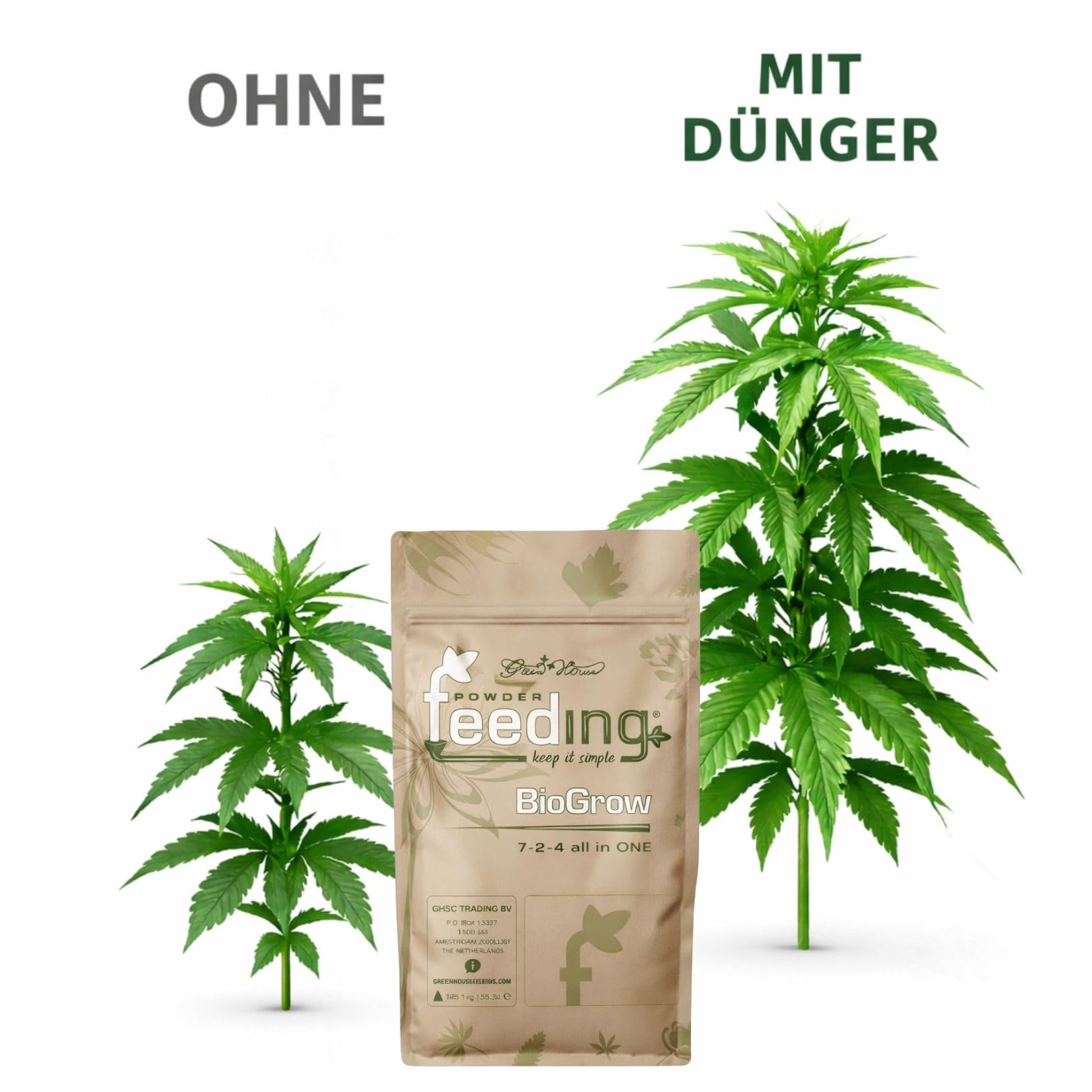 Weedness Green House Feeding Bio Grow 2,5 Kg - NPK Dünger Grow Anbau Indoor Erde Flüssigdünger Organischer Bio