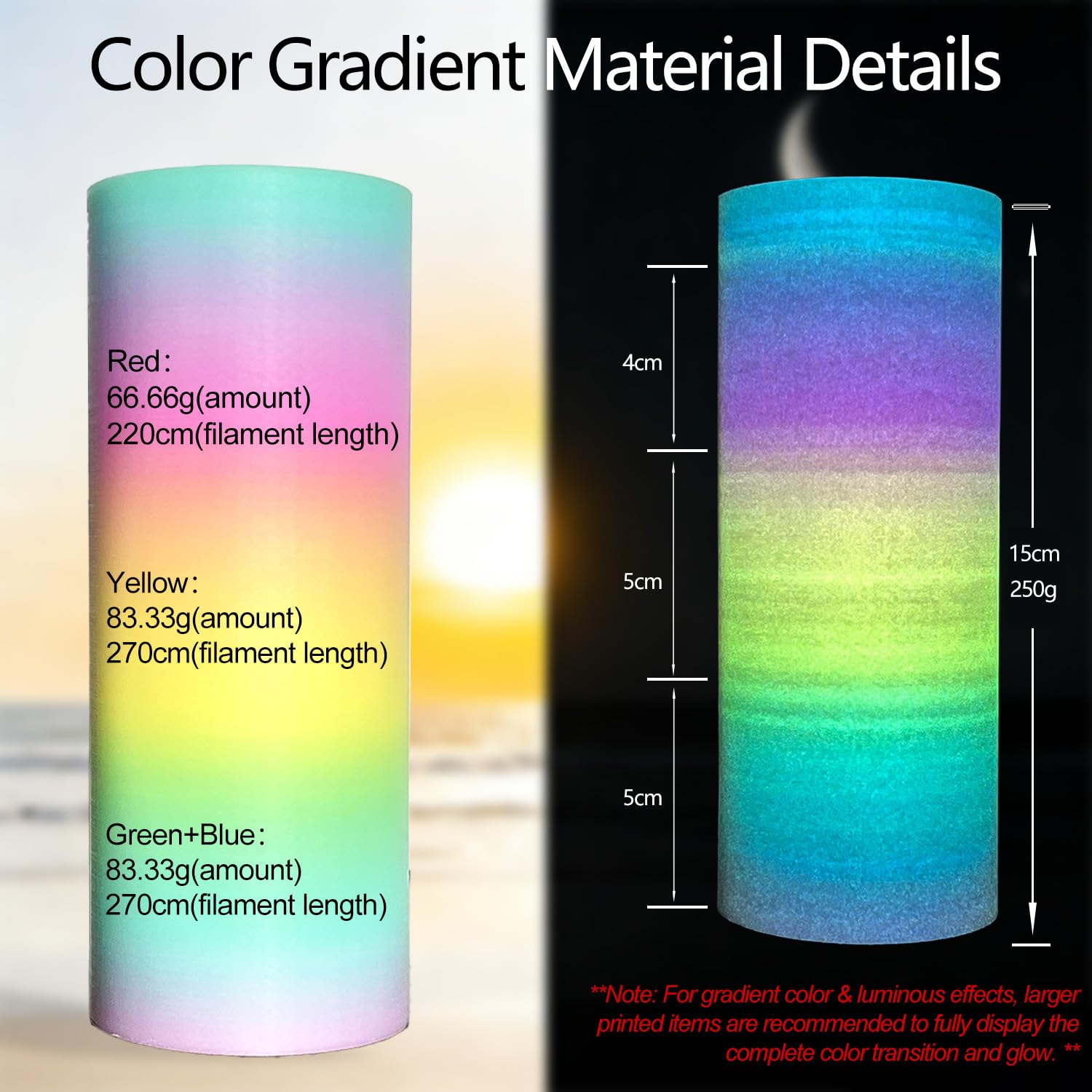 PLA-Filament, leuchtet im Dunkeln, 1,75 mm, hohe Intensität, 3D-Drucker-Filament, robust, verbessertes PLA-3D-Druck-Filament, 1 kg Spule, sauber gewickelt, passend für die meisten FDM-Drucker