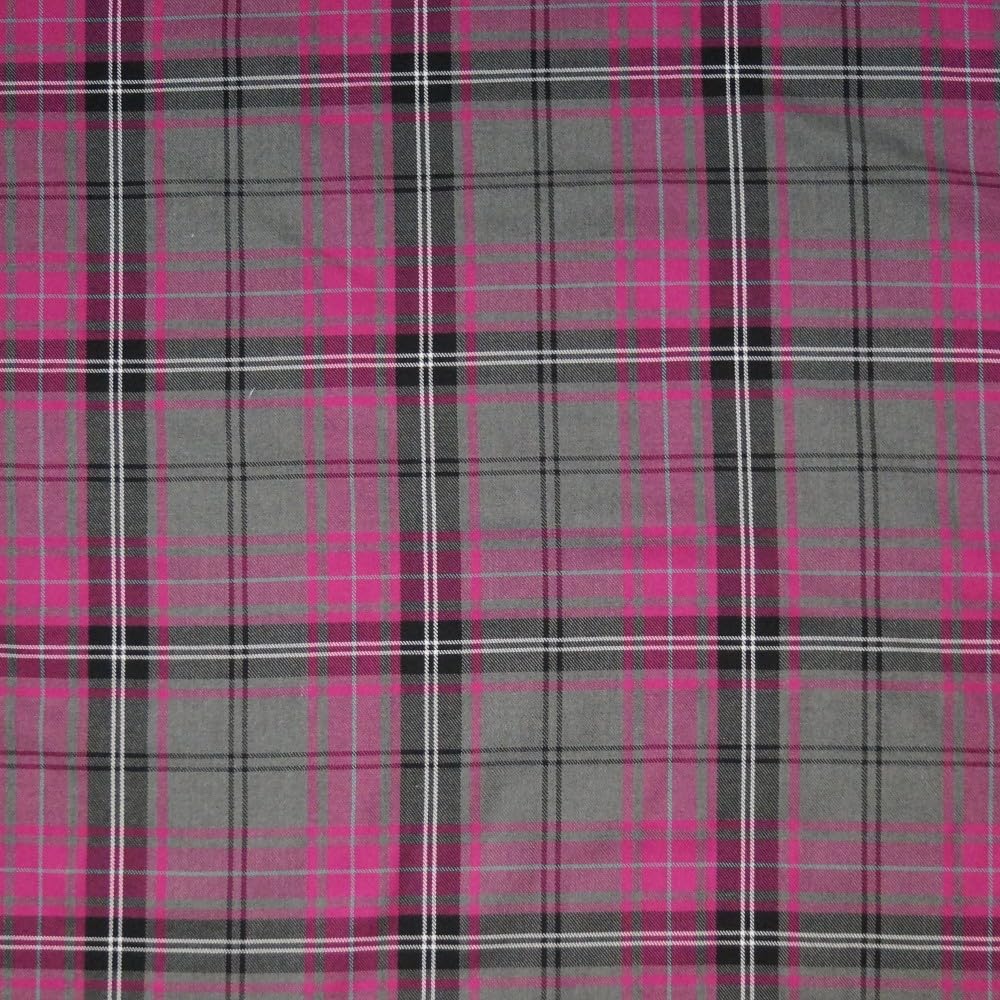 Polyviscose Tartan Fabric Fashion Scottish Plaid Check Woven (Sold Per Half Metre)