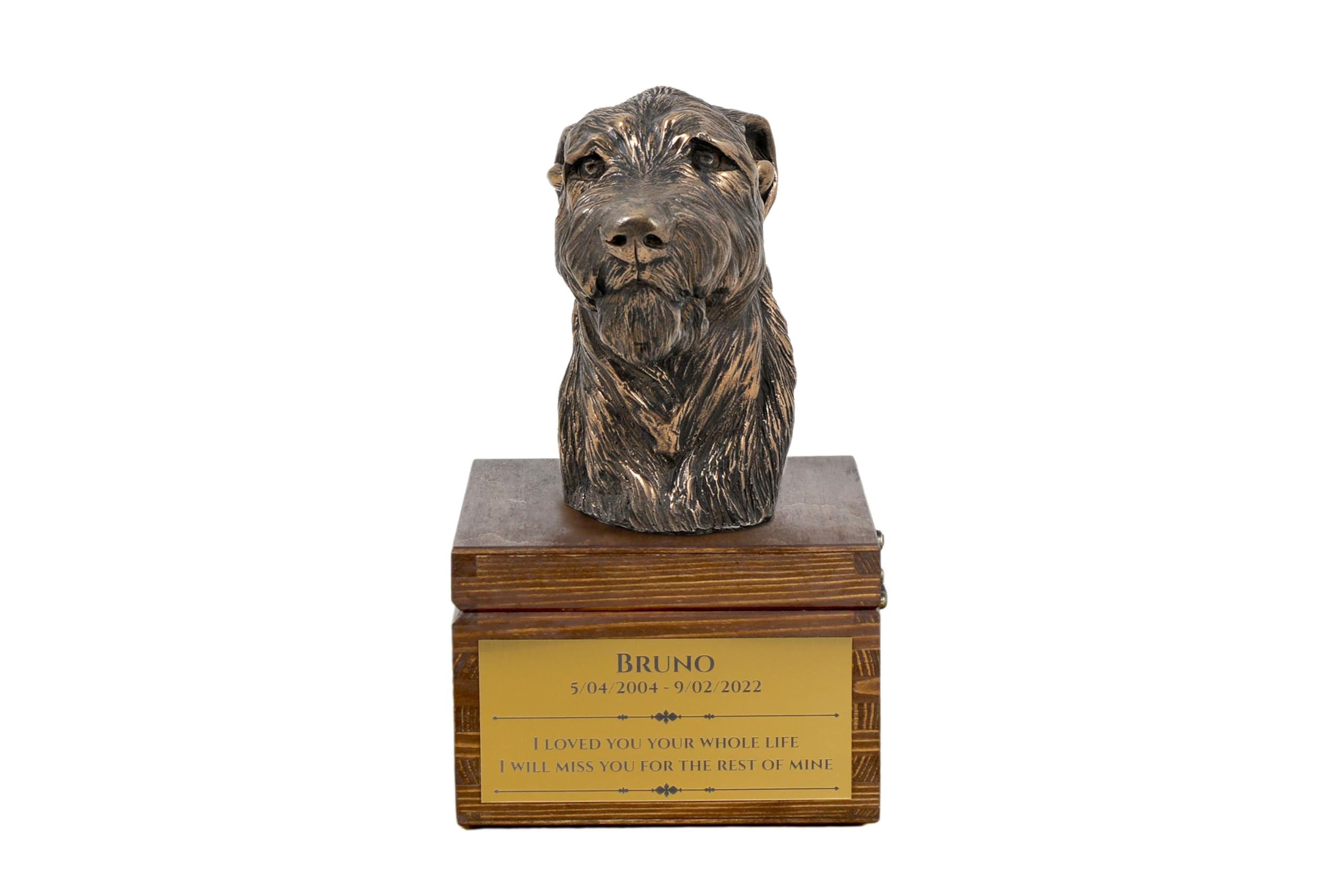 Urne en bronze Art-Dog pour lévrier irlandais, boîte de crémation haut de gamme en bouleau