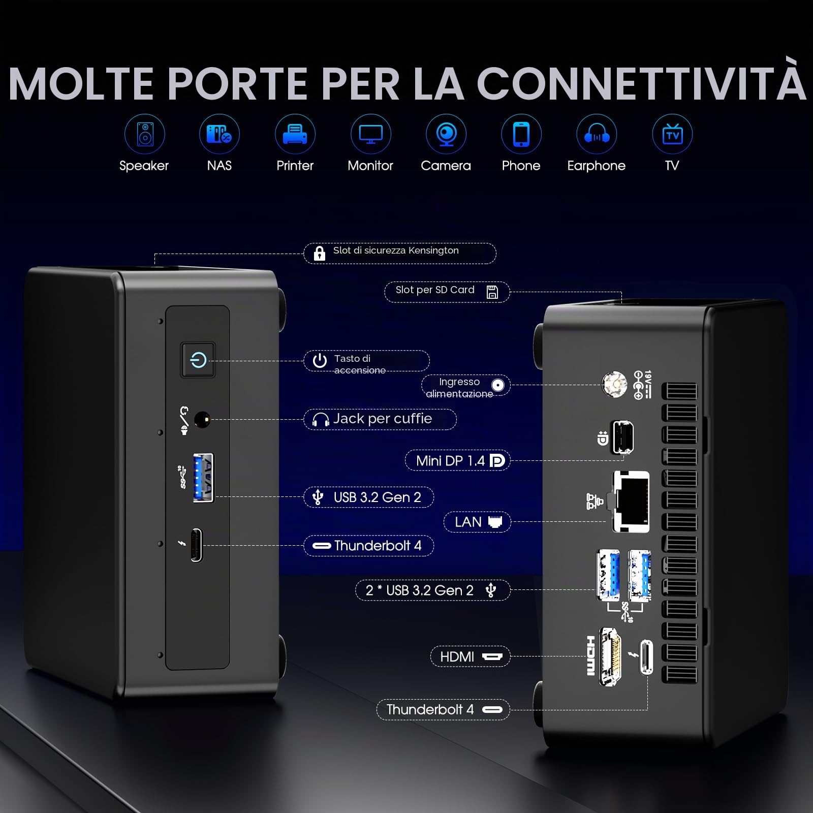 Intel NUC 11 Panther Canyon Mini PC, Core i7-1165G7, senza RAM, senza SSD, senza sistema operativo Mini computer, LAN 1000M/WiFi 6/BT5.2, computer aziendale per ufficio/scuola/casa (NUC11PAHi7)