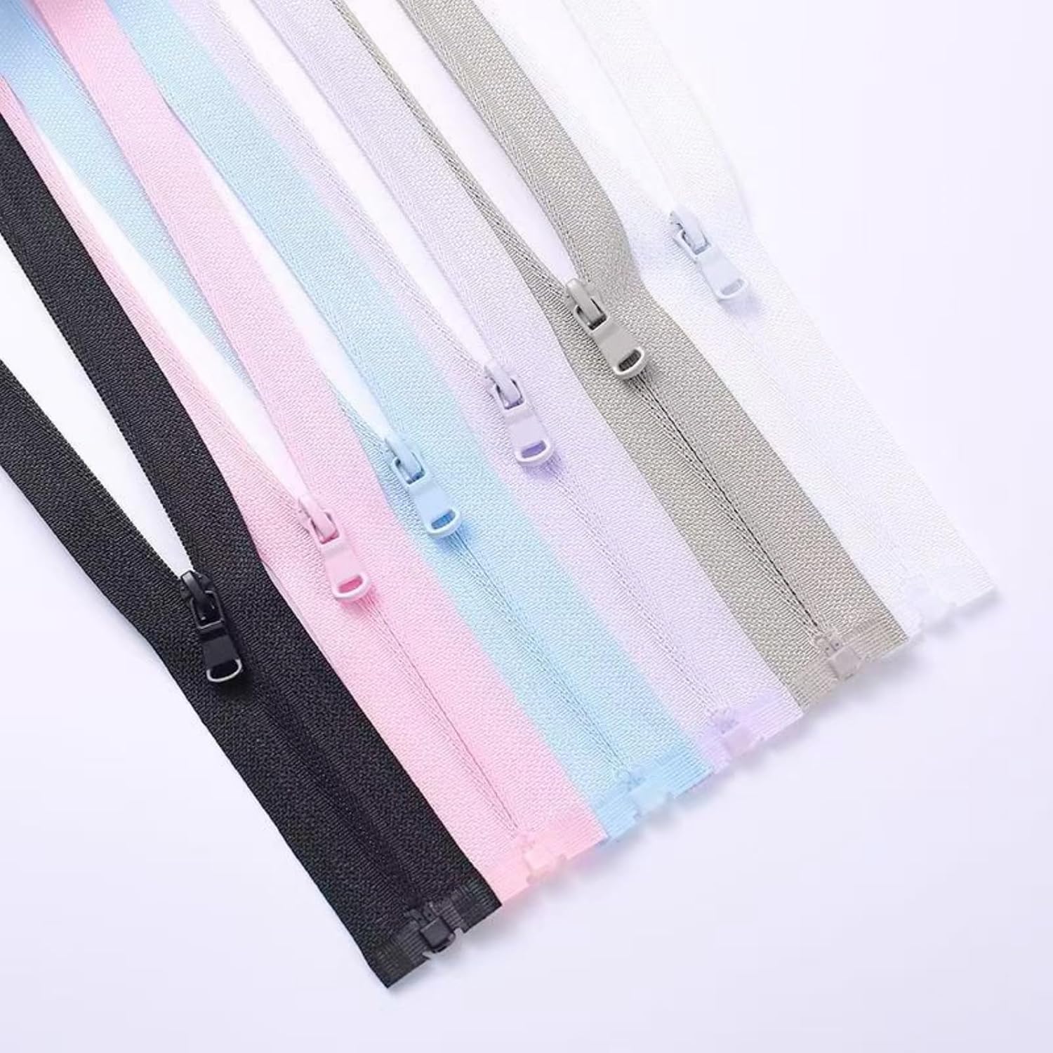 Wonesifee 16pcs #3Nylon Coil Separating Zipper Reverse Invisible Sports Zippers Bulk 16" for Sewing Jackets Clothing Gym wear Trench Coats, Mix 8color 2pcs each-16inch/40cm